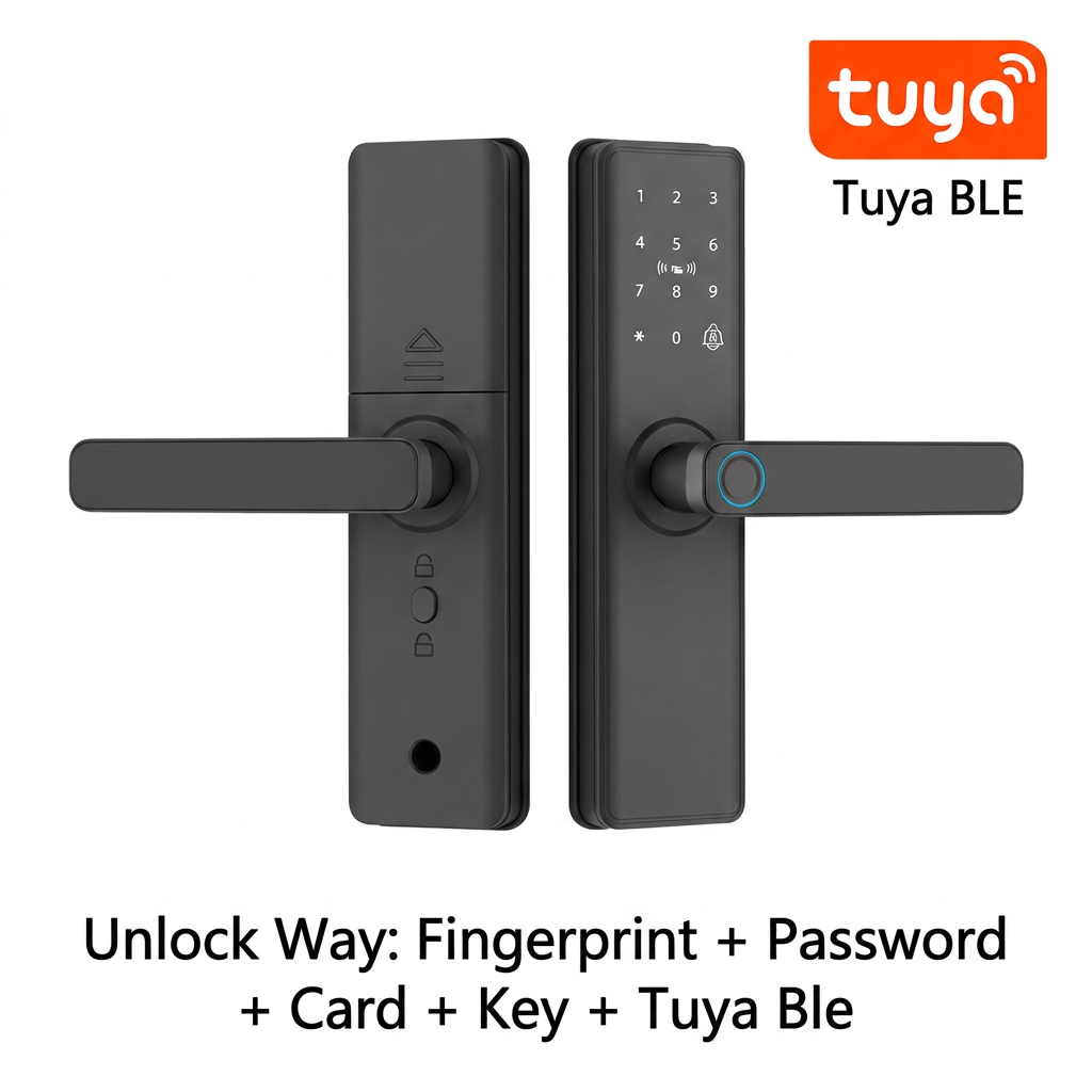 Tuya BLE + ลายนิ้วมือ + รหัสผ่าน + บัตร + กุญแจ