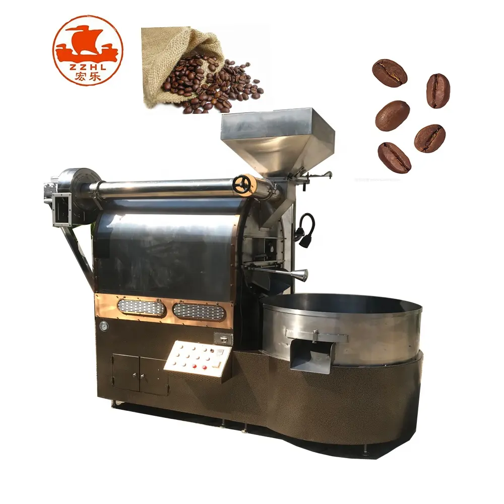 Machine commerciale OEM de torréfaction de grains de café, tambour en acier inoxydable, torréfacteur de café à Air chaud turc pour magasin de café