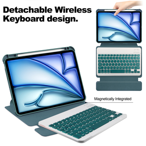 Teclado inalámbrico con Funda de cuero giratoria de 360 grados Parte trasera transparente y Portalápices para iPad Air 13 (2024) - Product Image 2