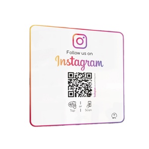 Follow Us on Instagram Facebook Google NFC Card Sticker Tap Scan QR <strong>Code</strong> Nfc213 215 216 Table Tag Sticker - Product Image 2