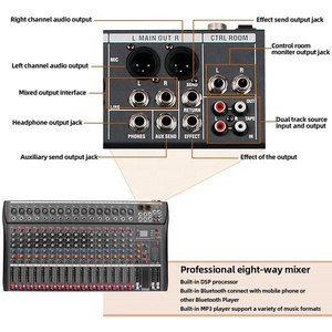16-Channel Studio Audio Mixer-48V Power, <strong>RCA</strong> <strong>Input</strong>/<strong>Output</strong> for Professional and Beginners Dj Controller/audio Console Mixer - Product Image 4
