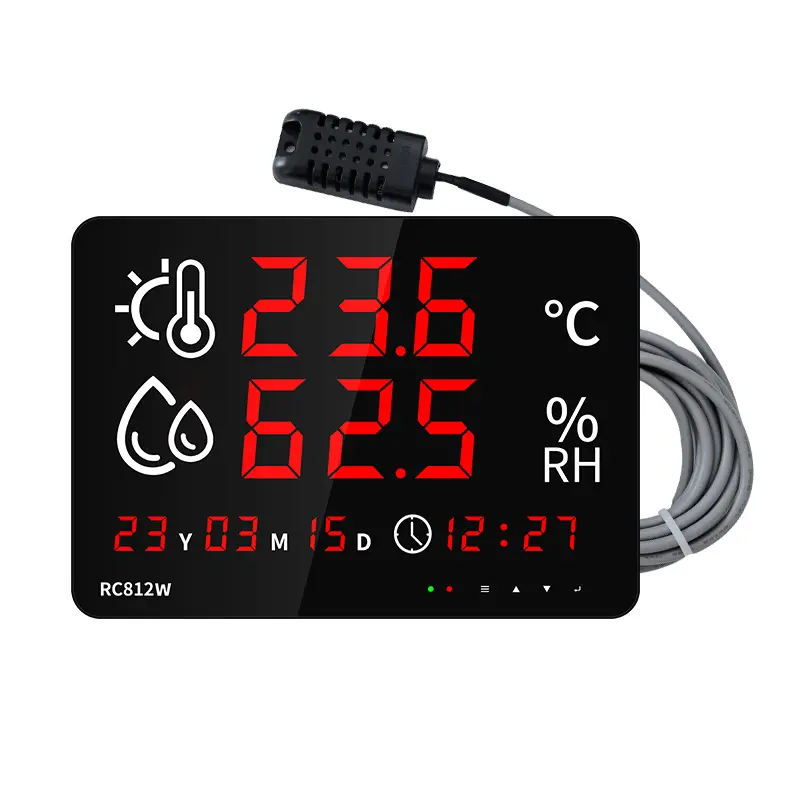 Tuya WiFi Thermomètre numérique Hygromètre Intérieur Intelligent Capteur de température et d'humidité Compteur avec grand écran LED