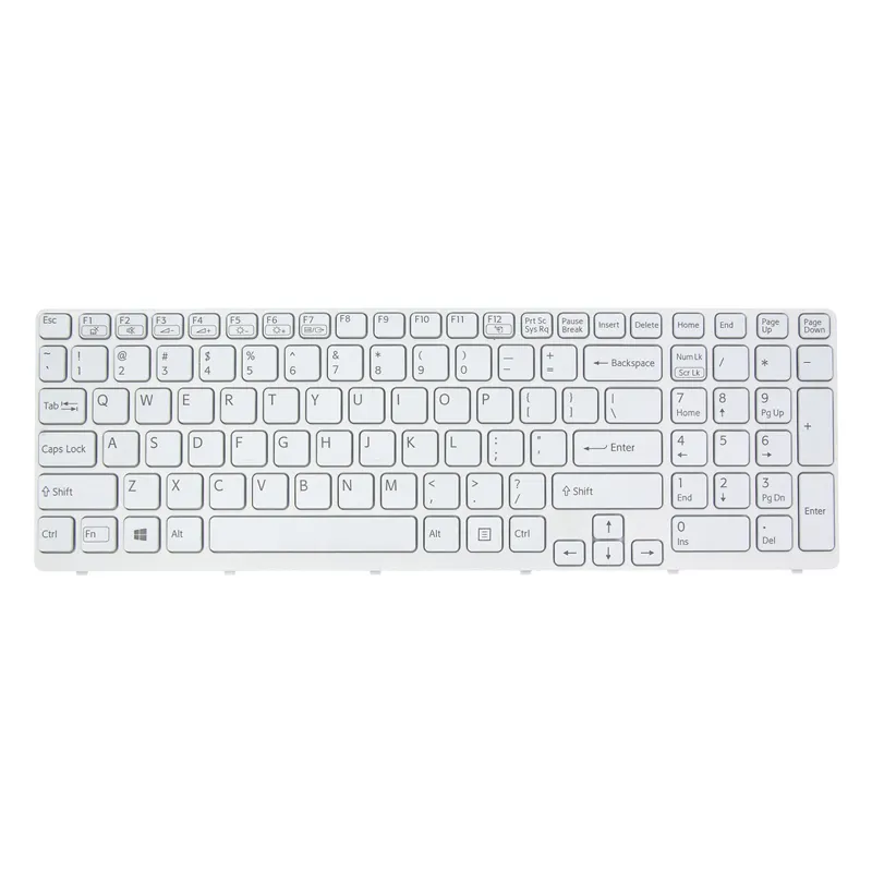 Clavier d'ordinateur portable pour Sony Vaio SVE15 blanc US/anglais