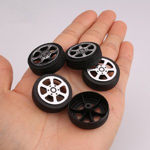 Fai da te Smart Car 2x30mm cerchi in plastica con pneumatici in gomma morbida per auto RC fai da te accessori giocattolo per stelo per Arduino Kit - Product Image 4