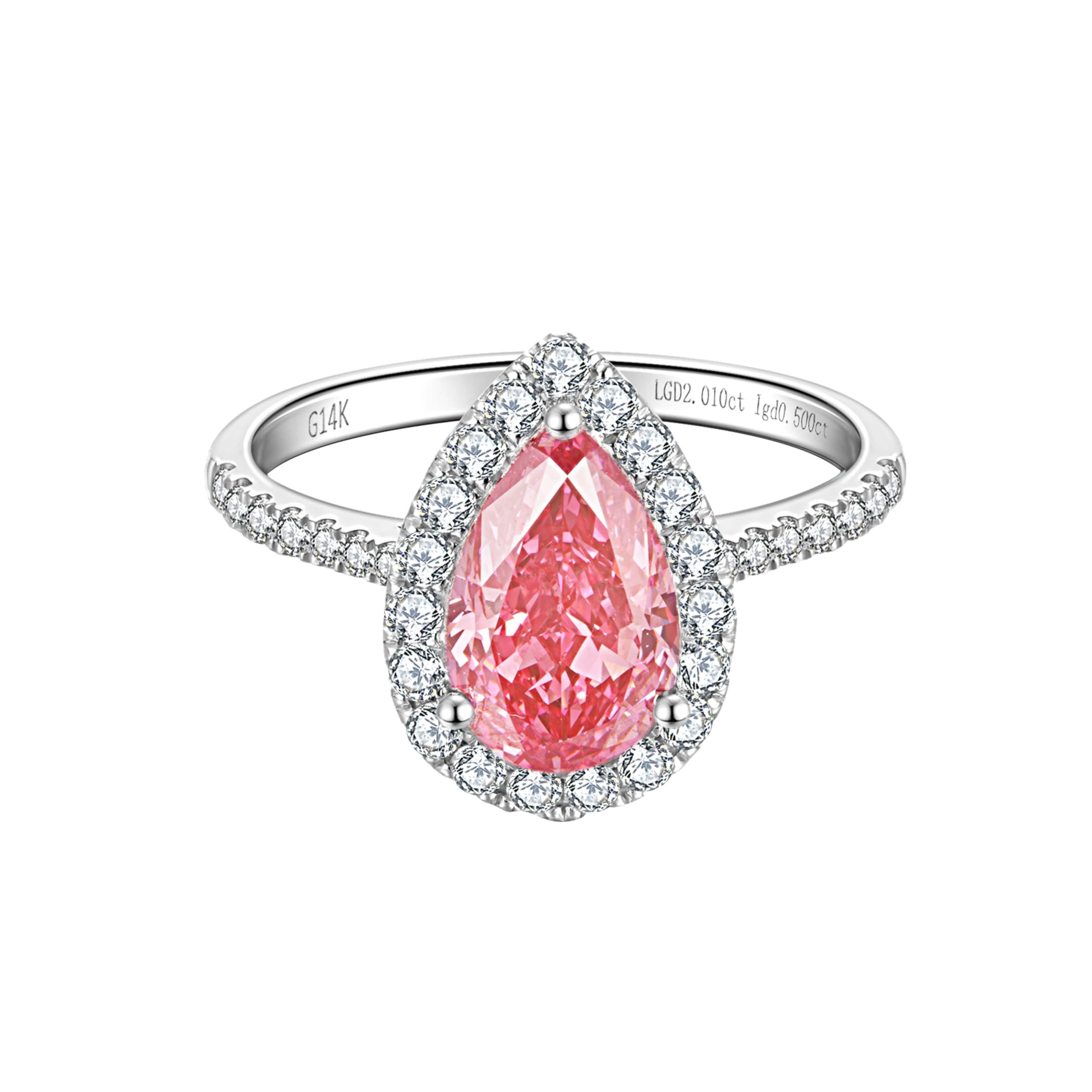 pink pear diamond ring