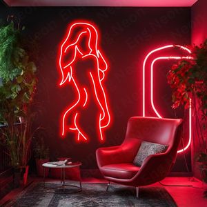 섹시한 숙녀 남자와 여자 네온 사인 Led 빛 아크릴 투명 사용자 정의 생일 파티 네온 사인 벽 장식 Led 사인 - Product Image 1