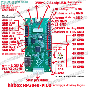 <strong>Arcade</strong> Game HitBox Board <strong>Raspberry</strong> 2040 PICO Gamepad Controller <strong>Arcade</strong> USB Joystick Control Card for Sale - Product Image 5