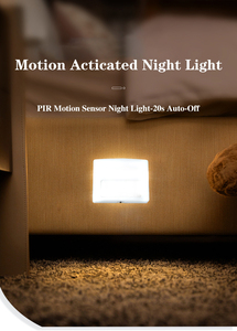 YD-105 beyaz gölge ile hareket sensörlü LED Modern gece lambası 2 X AAA pil merdiven dolabı için 1-2 yıl pil ömrü - Product Image 3