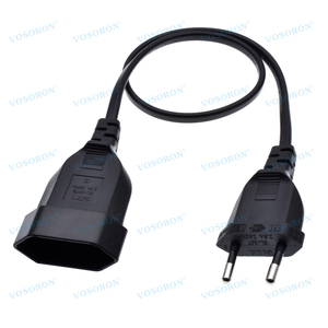 Avrupa 2Prong erkek kadın güç uzatma kablosu, VDE sertifikalı bakır kablo 0.5m/1m/2m/3m/4m/5m