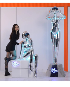 Nhà Máy Tùy Chỉnh Cuộc Sống Kích Thước Sợi Thủy Tinh Sáng Nữ Robot Hajime Sorayama Điêu Khắc Cho Trang Trí Nội Thất - Product Image 5