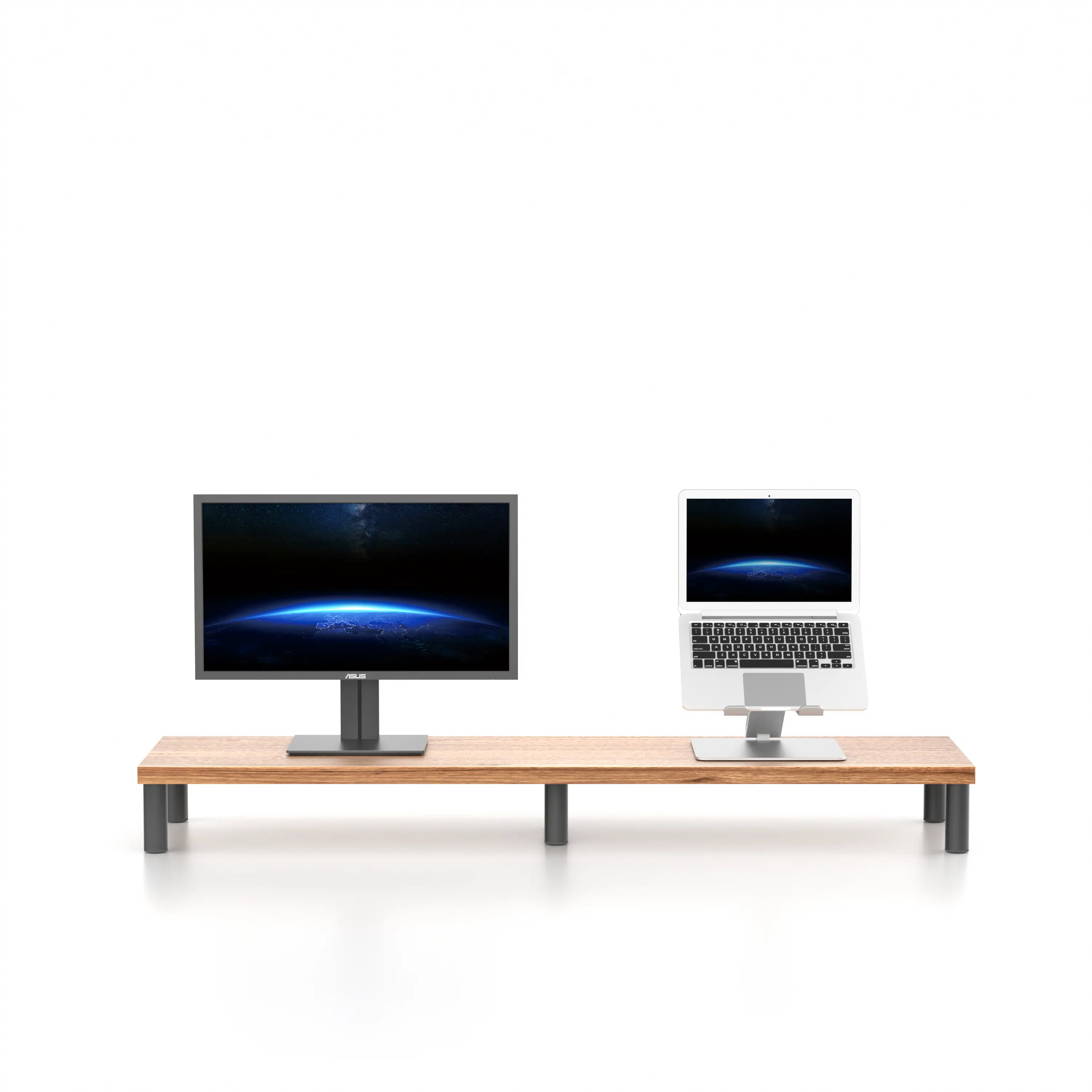 UPERGO मॉनिटर उठने एल्यूमीनियम पैर के साथ कंप्यूटर लैपटॉप स्टैंड ऊपर उठाने के लिए लैपटॉप डेस्क आयोजक के साथ खड़े हो जाओ