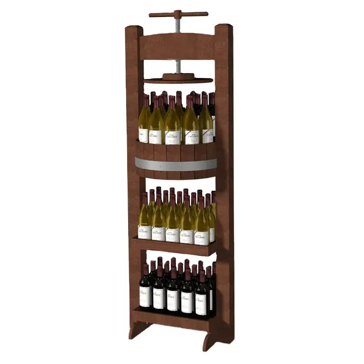 Su misura Pavimento MDF di Legno Bottiglia di Visualizzazione Del Basamento Vino Display Stand Rack