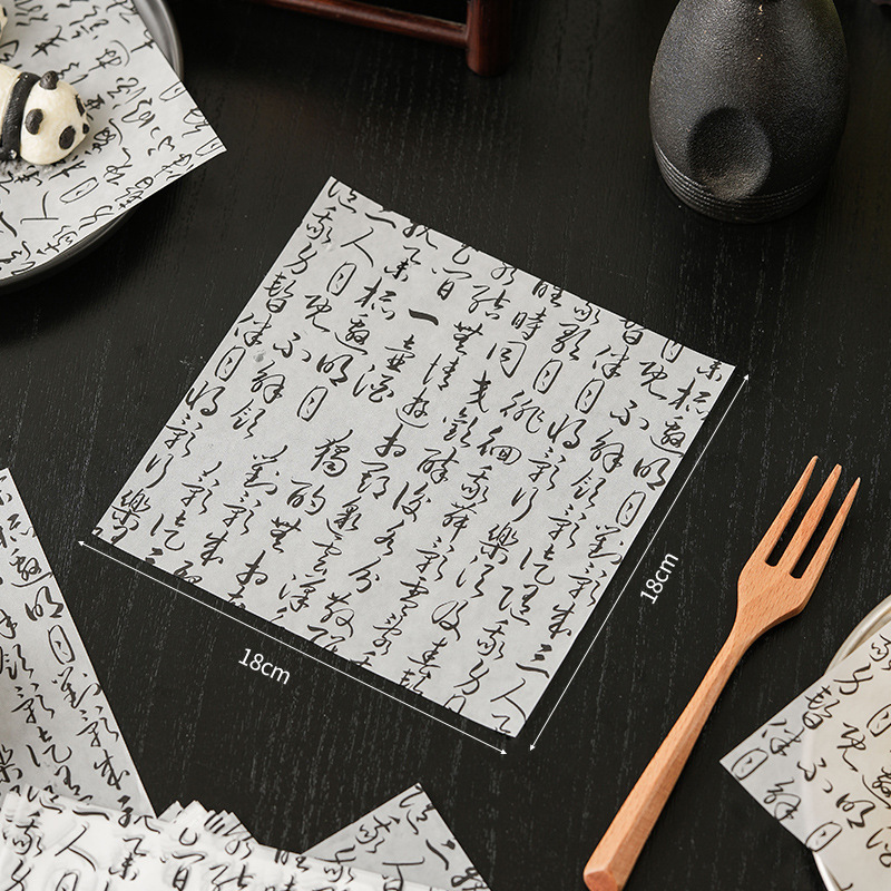 กระดาษน้ำมันสำหรับงานคัดลายมือ 100 แผ่น (ขนาด 18 ซม. x 18 ซม.)