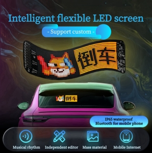 Pantalla LED a todo Color, pantalla publicitaria para ventana trasera de coche, aplicación Bluetooth, Control de mercado nocturno, pantalla LED suave adecuada para interiores - Product Image 5