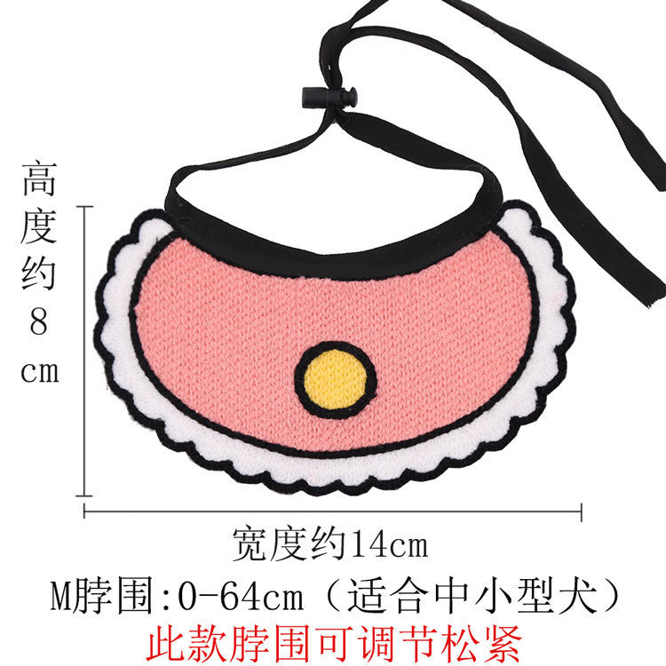 Asciugamano per la saliva con lacci - rosa con piccolo cerchio giallo