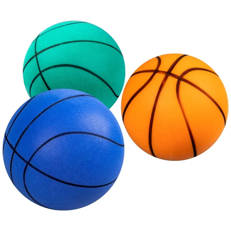 18 /21CM Silencioso basquete indoor PU espuma basquete bolas de brinquedo silencioso futebol 24CM tamanho 7 bola silenciosa brinquedos promocionais para crianças