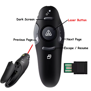 2.4G RF PPT presentazione Clicker USB pagina di rotazione del telecomando penna rossa puntatore Laser Clicker PowerPoint per la riunione del discorso - Product Image 5