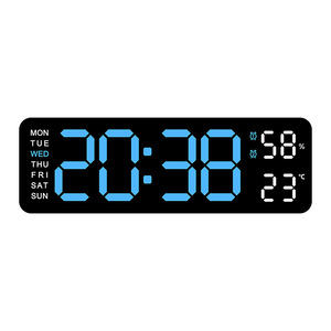 2024 Новый цифровой светодиодный Будильник usb power electric clock с календарем температуры влажности настольные часы - Product Image 6