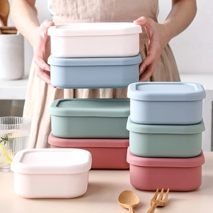 Best Seller 3 bölme yeniden kullanılabilir gıda yemek hazırlama saklama kabı kapaklı mikrodalga güvenli silikon Bento yemek kabı