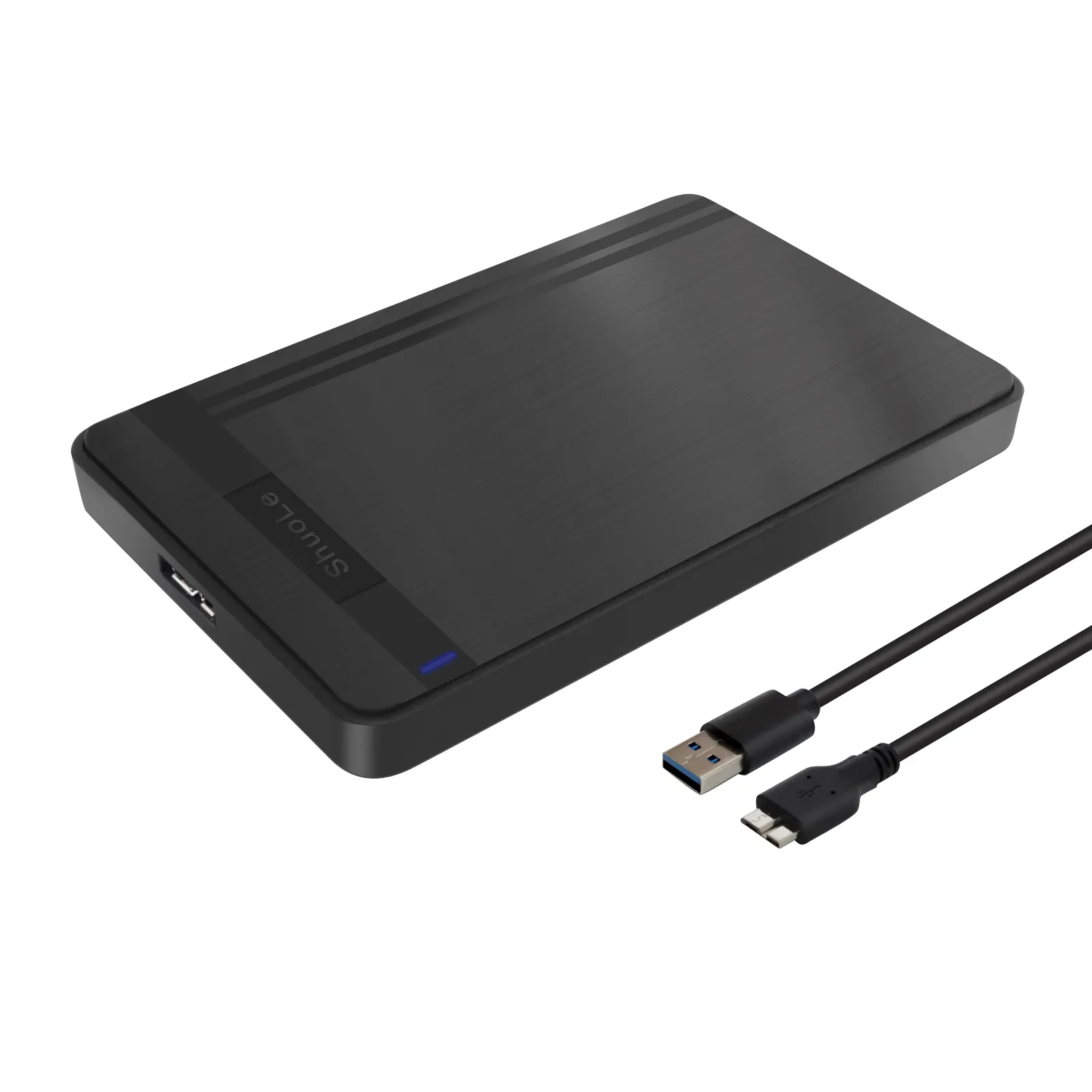 Boîtier de disque dur externe USB 3.0 2.0 SATA 2.5 pouces, boîtier Caddy HDD SSD noir