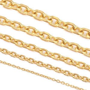 ゴールドカバーチェーン14k18kは、女性用の厚手のゴールド、耐色性、耐水性、耐汗性のゴールドチェーンで満たされています - Product Image 1