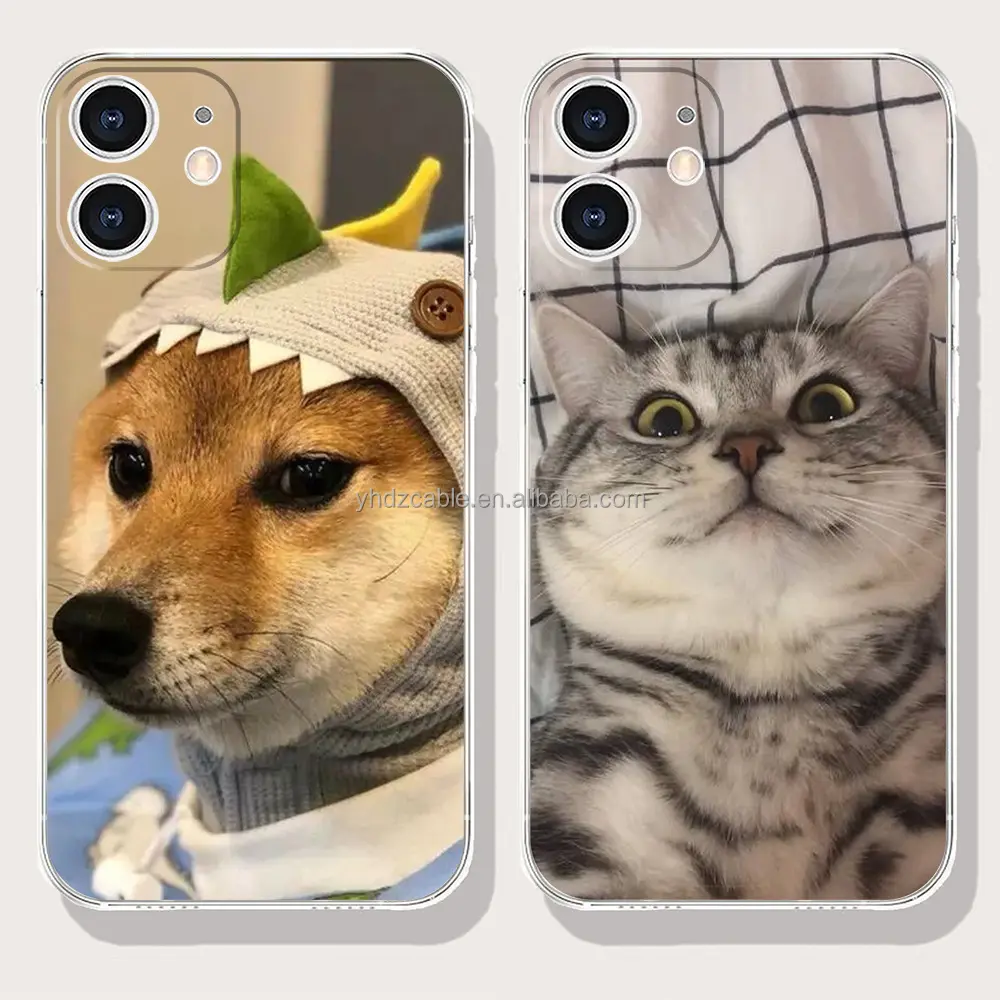 Factory Wholesale Painted Puppy Phone Case for iPhone/XS/11/12/13 phone case Transparent TPU Soft Case