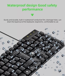 Teclado ergonómico de alta calidad T13 con cable, 104 teclas, para oficina, PC, escritorio, ratón, Kit de teclado