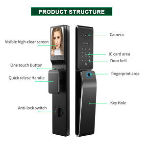 Produttore biometrico impermeabile 3D riconoscimento del volto impronta digitale Tuya carta Wifi blocco Video Intercom Smart serratura porta - Product Image 4