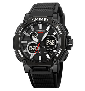 定制品牌名称SKMEI 2219黑色奢华不锈钢表带30m防水模拟石英表运动时尚5毫米表壳