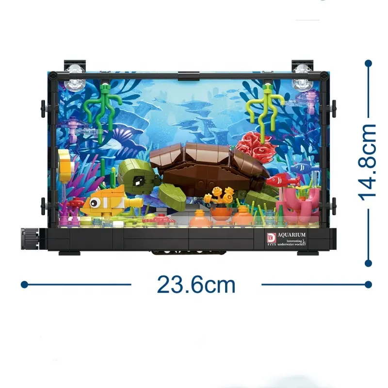 DEKE 7024 Aquarium-Turtle tank building blocks giocattolo regalo fai da te assemblato sea animal building block per bambini