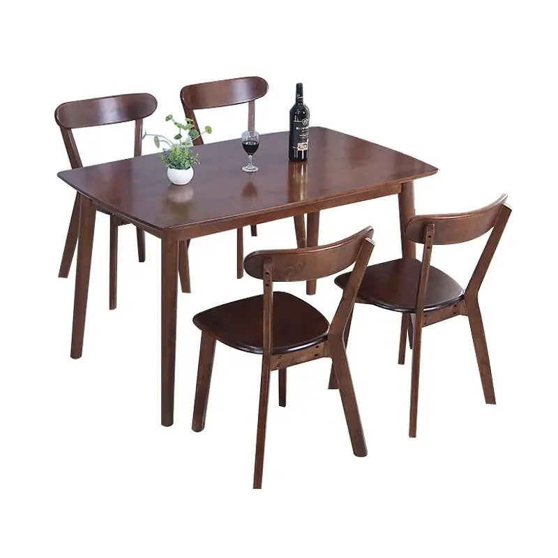 Nórdico Modern Solid Wood Simples Household Sala de jantar Combinação Mesa de jantar retangular e cadeiras