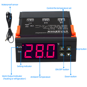 Controlador de temperatura MH1210W DC12V /24V, regulador de termostato AC90-250V 10A 220V con Sensor -50 ~ 110C, Control de refrigeración de calefacción - Product Image 3
