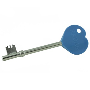 N&amp;<strong>C</strong> Blue Heart <strong>Shaped</strong> Disabled Toilet <strong>Key</strong> for RADAR Disabled Toilet Locks - Product Image 5