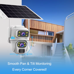 Cámara solar para exteriores con doble lente HD WiFi con lente PTZ DE ALERTA inteligente Conectividad 4G Cámara de red IP - Product Image 2