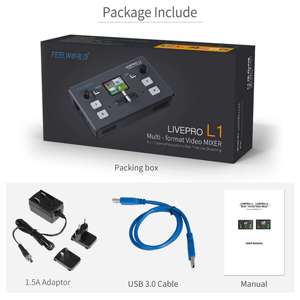 FEELWORLD最新L1 V1 4 X HDMI输入USB3.0实时流多格式视频混合器切换器通过电脑/应用程序远程控制 - Product Image 6