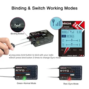 Radiolink R7FG 7チャンネル2.4GジャイロRCレシーバーSBUS PPM PWM長距離600mテレメトリRCカーとボート用おもちゃスタイルおもちゃ - Product Image 6