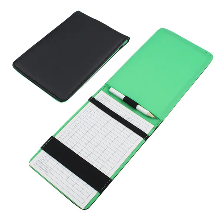 Spot all'ingrosso personalizzato Scorecard Cover impermeabile Pu Leather Golf Score Card Holder