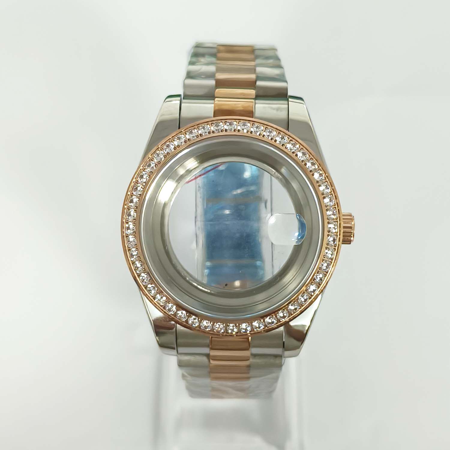 Boîtier en or rose + bracelet à rouleau