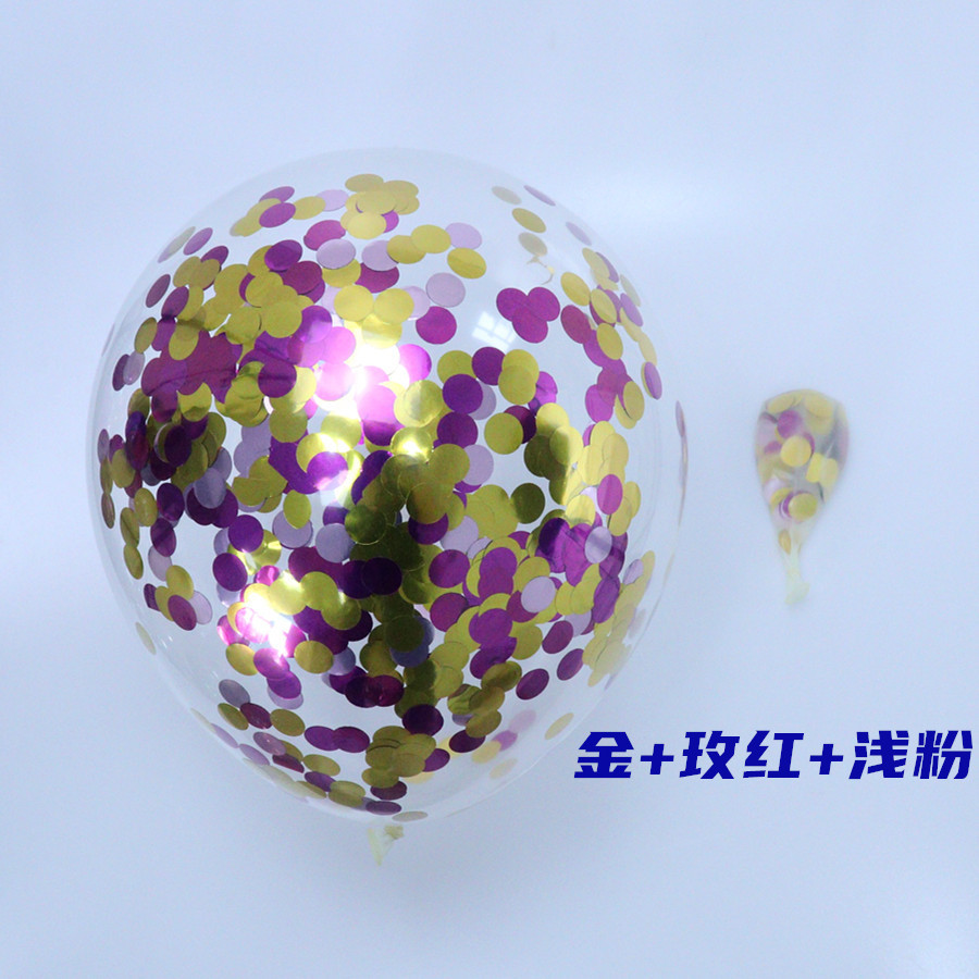 Golden rose red pink sequin balloon