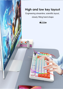 Teclado inalámbrico K93 RGB de 93 teclas para jugadores, diseño ergonómico de membrana USB tipo C con idioma inglés para uso en portátiles de escritorio - Product Image 6