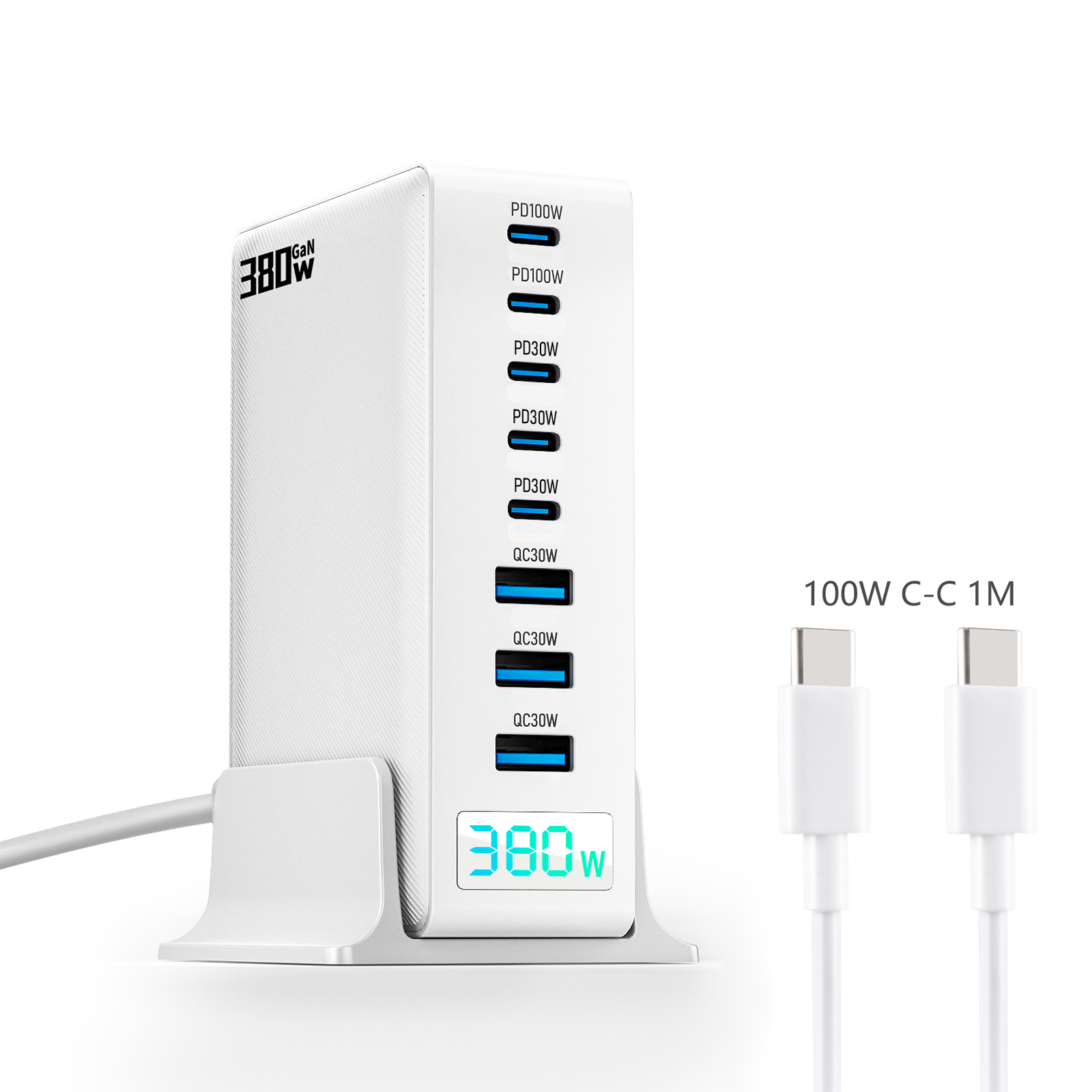 Chargeur 380W Blanc + Câble 1M 100W