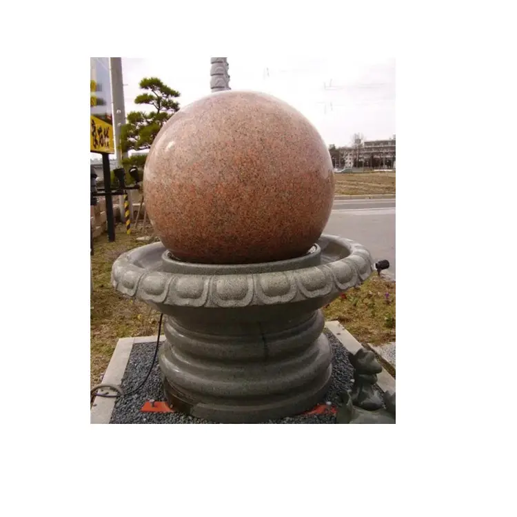 Fontaine d'eau en marbre de granit de sculpture de sphère de haute qualité avec boule