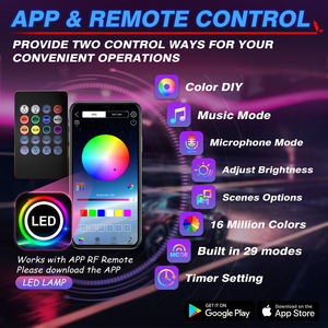 Wholesale Price Universal 10M RGB 8 <strong>LED</strong> Car Interior Ambient Guide Light Strip Decor Atmosphere Door Light <strong>RC</strong> Remote APP Control - Product Image 6