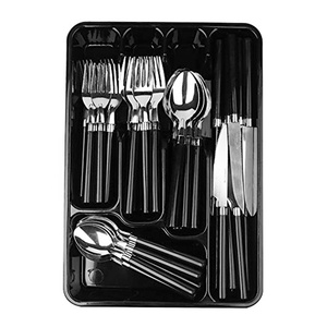 Colorful 360 Plastic in Tray Silverware Set <strong>Flatware</strong> With <strong>Handle</strong> 24 Pcs Fork and Spoon - Product Image 1