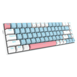 Eyooso teclado de 68 teclas 60%, led permutável, <span class=keywords><strong>mini</strong></span> teclado de jogo mecânico para teclado de pc gamer, quente