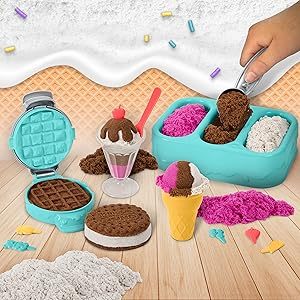 <strong>All</strong>-Natural Scented Play Sand Set with 6 Serving Tools 3 Colors Educational <strong>Toys</strong> for Kids-Space Sand Play Set &amp; Ice Cream Snacks - Product Image 6