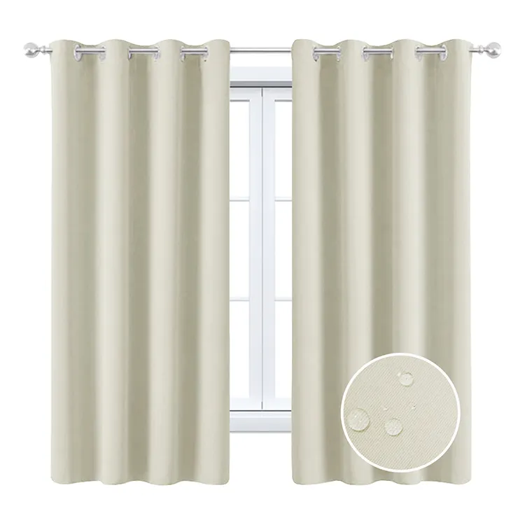 Cortinas impermeables de poliéster con diseño personalizado para exteriores, cortinas impermeables para patio y jardín
