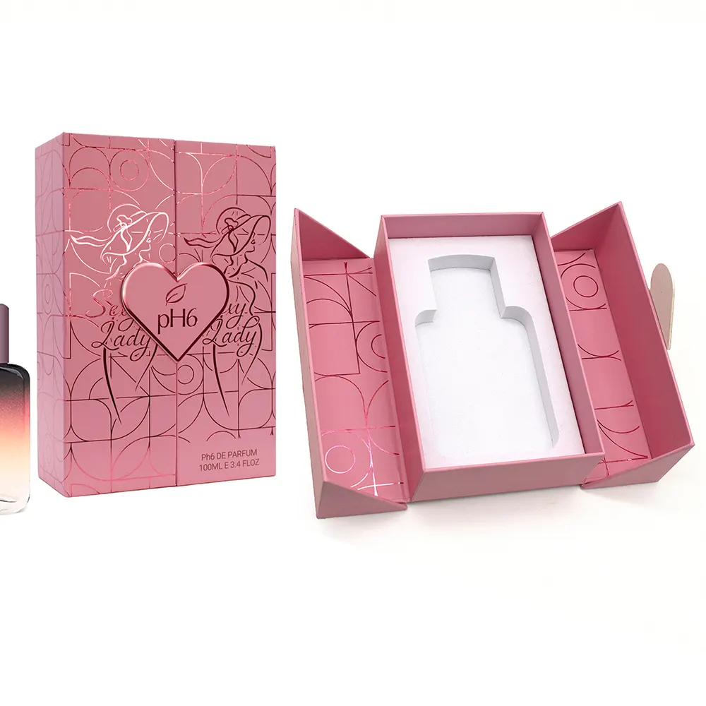Échantillon gratuit de gros flacon de parfum de luxe personnalisé boîte cadeau boîte d'emballage design parfum 50ml