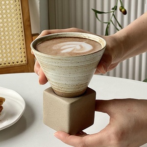 审美咖啡杯陶瓷陶瓷咖啡杯漏斗精致咖啡杯日式陶杯茶杯套装 - Product Image 5