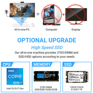 23.8 "iş hepsi bir PC Core I3 I5 I7 hızlı yayın Metal taban Dual Band WiFi BT oyun AIO masaüstü dokunmatik ekran bilgisayar - Product Image 3